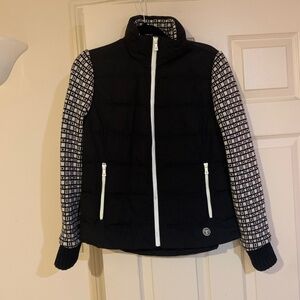 Tory Burch Black/Ivory Down Jacket sz 6